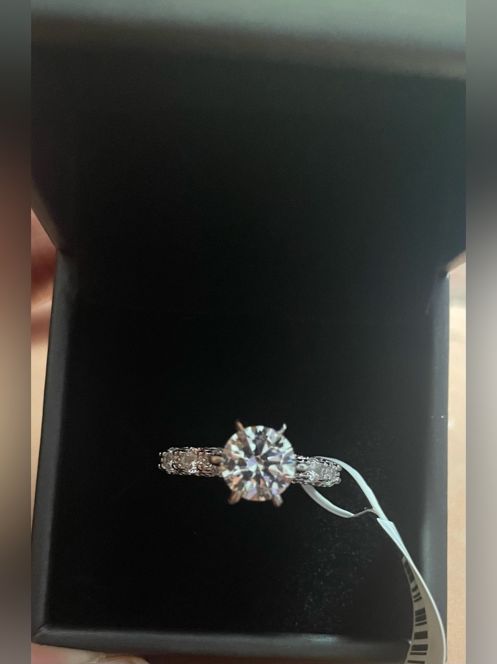 925S 3CT Classic Round Solitaire Ring with Pave Band - Silver